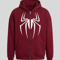 Spider-Web Fermuarlı Hoodie