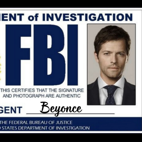 Castiel (Agent Beyonce) | Fbi Kart | Sert Plastik