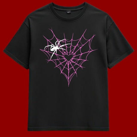 Spider-Heart T-Shirt - Siyah