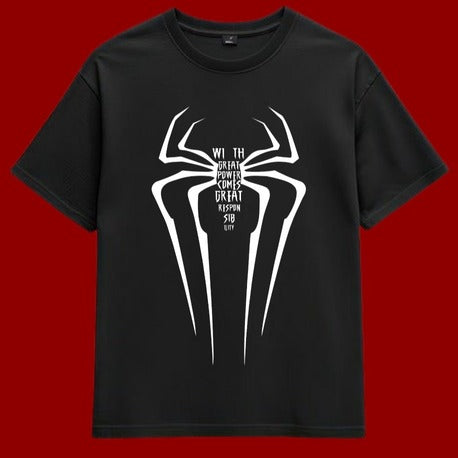Spider-Man Great Power T-Shirt - Siyah