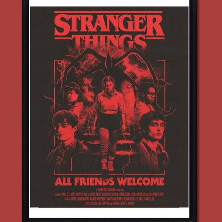 Stranger Things | Kırmızı | Çerçeveli Poster | A3