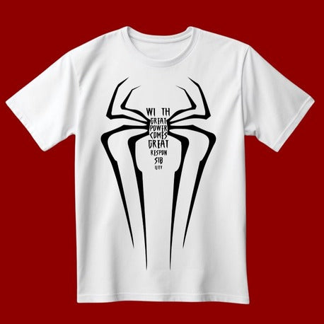 Spider-Man Great Power T-Shirt - Beyaz