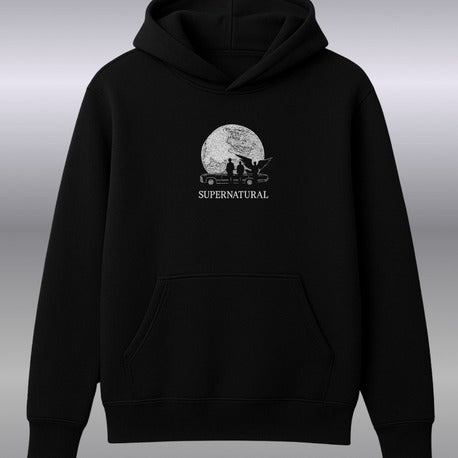Supernatural | Üç İplikli Sweatshirt - Siyah