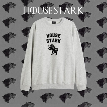 House Stark | G.O.T | Üç İplikli Sweatshirt | Kar Melanj